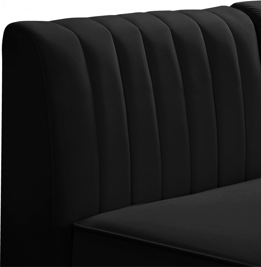 Chaise modulaire sans accoudoirs en velours Alina