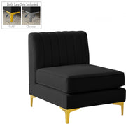 Chaise modulaire sans accoudoirs en velours Alina