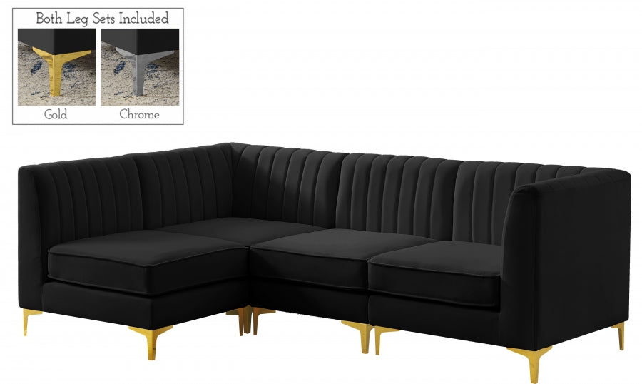 Sectionnel modulaire en velours Alina