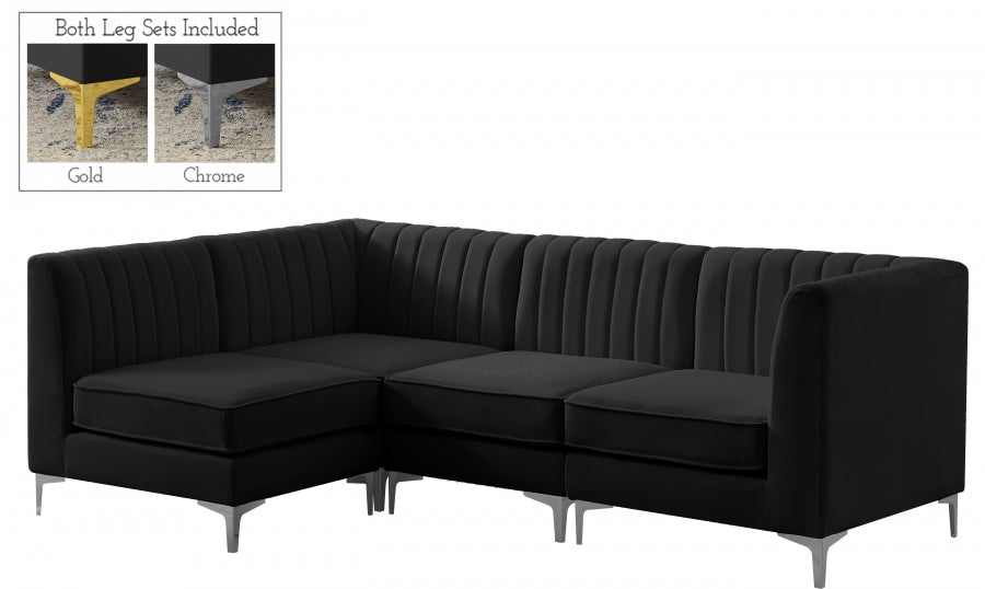 Sectionnel modulaire en velours Alina