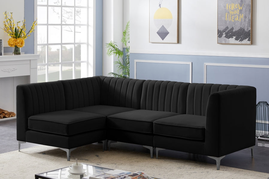 Sectionnel modulaire en velours Alina