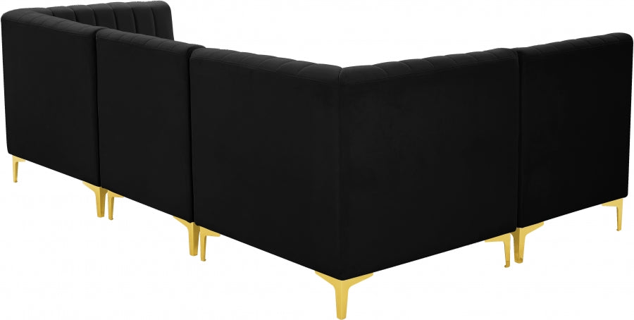 Sectionnel modulaire en velours Alina