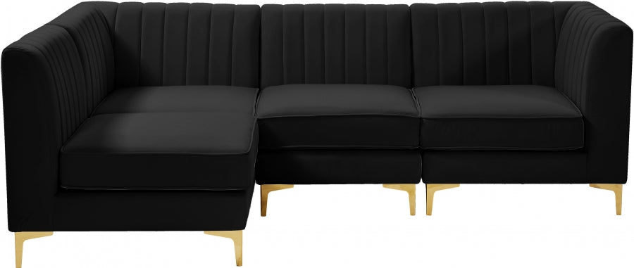 Sectionnel modulaire en velours Alina