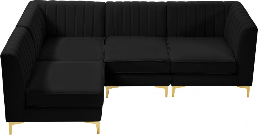 Sectionnel modulaire en velours Alina