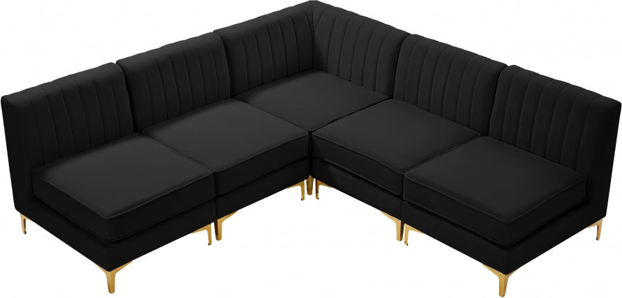 Sectionnel modulaire en velours Alina