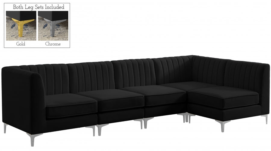 Sectionnel modulaire en velours Alina