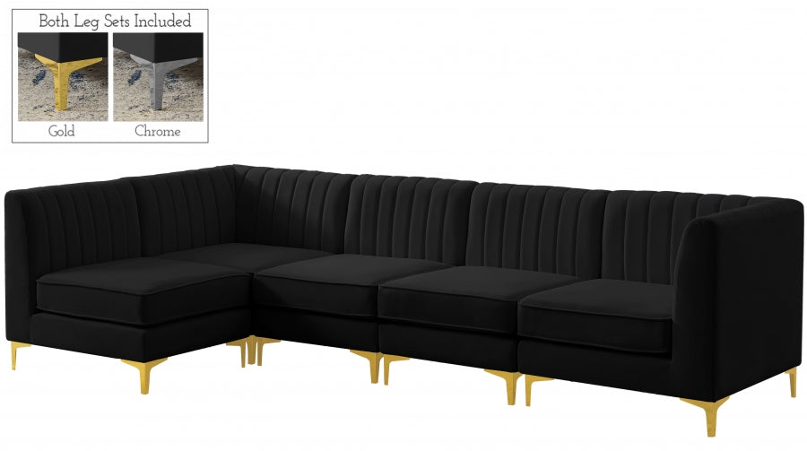 Sectionnel modulaire en velours Alina