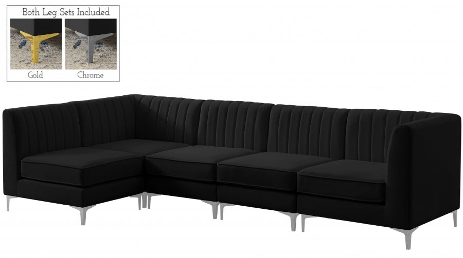 Sectionnel modulaire en velours Alina