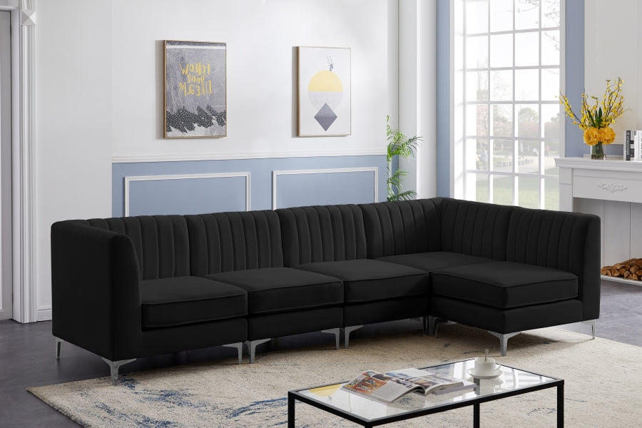 Sectionnel modulaire en velours Alina