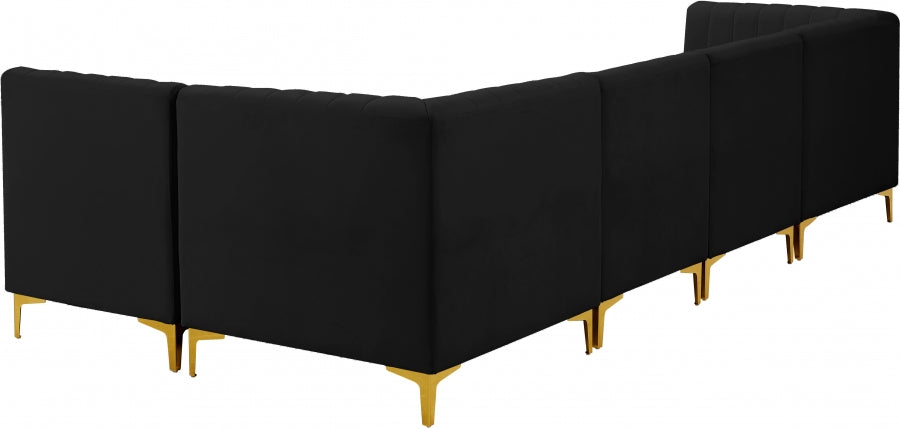 Sectionnel modulaire en velours Alina