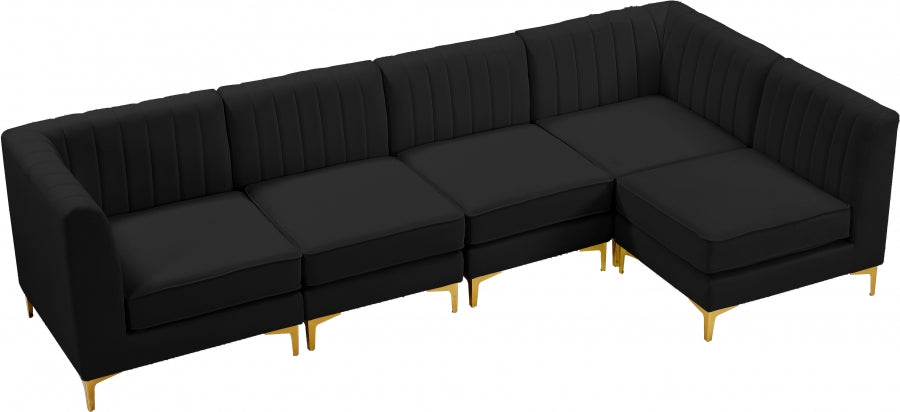 Sectionnel modulaire en velours Alina