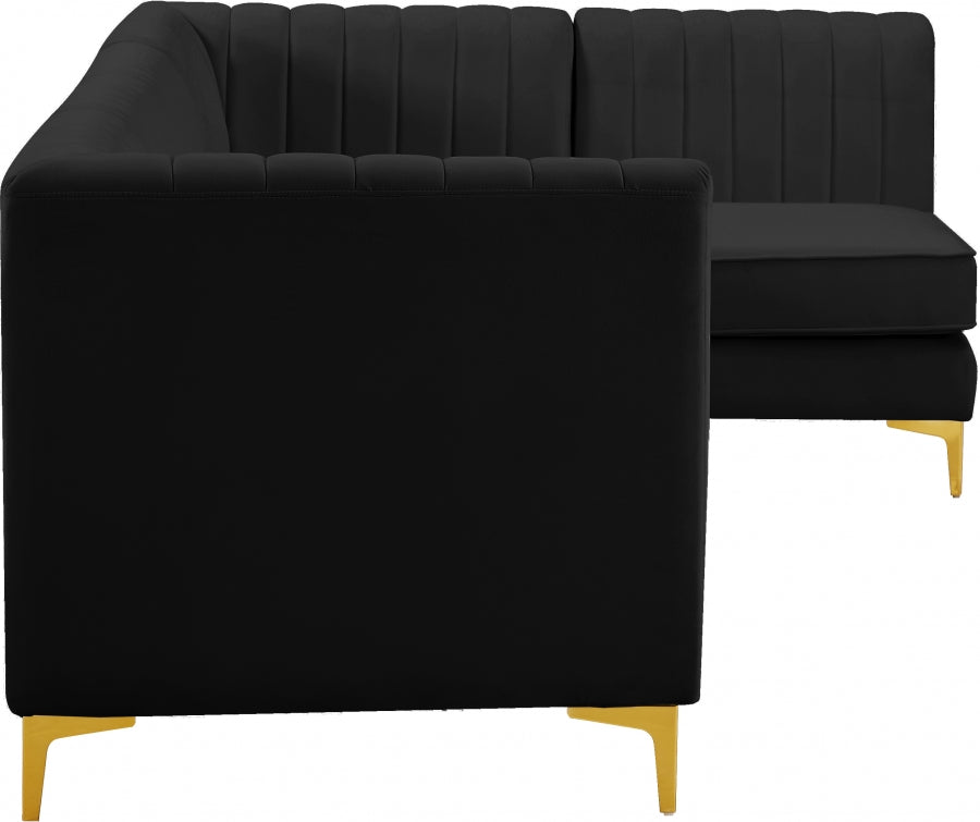 Sectionnel modulaire en velours Alina