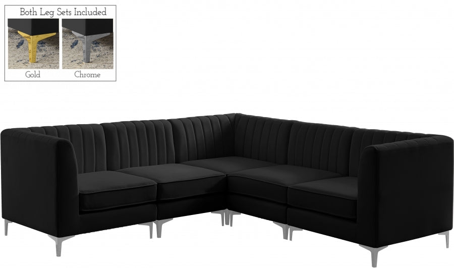 Sectionnel modulaire en velours Alina