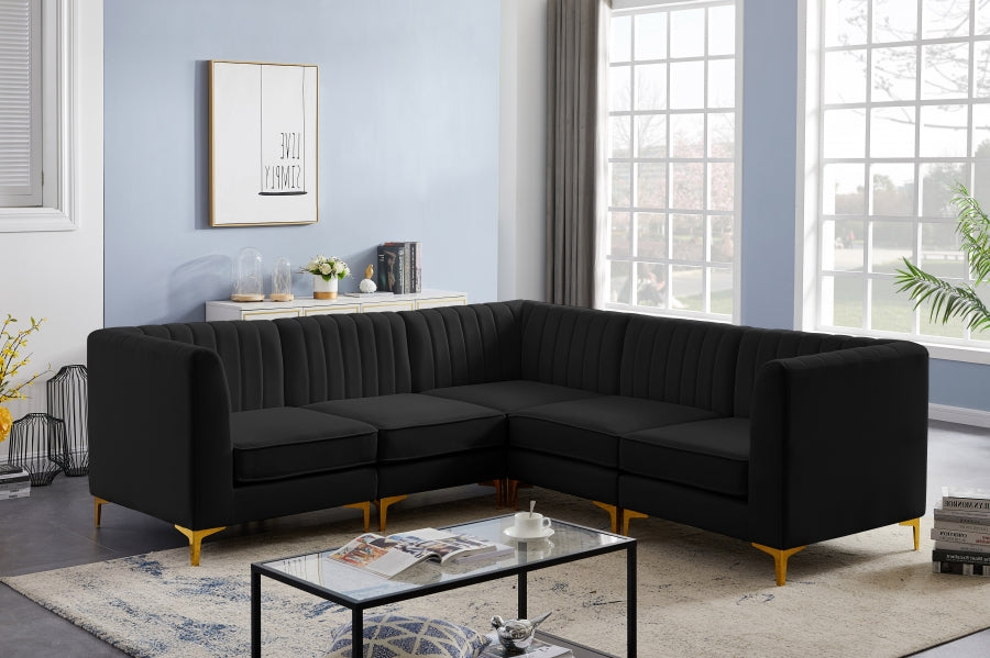 Sectionnel modulaire en velours Alina