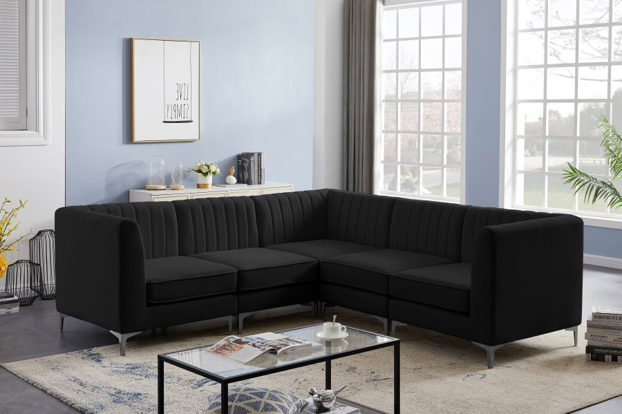 Sectionnel modulaire en velours Alina