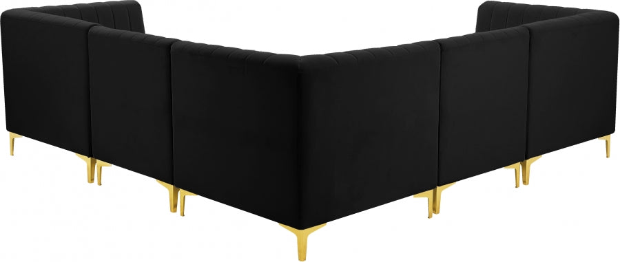 Sectionnel modulaire en velours Alina