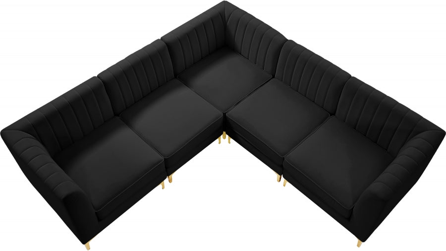 Sectionnel modulaire en velours Alina
