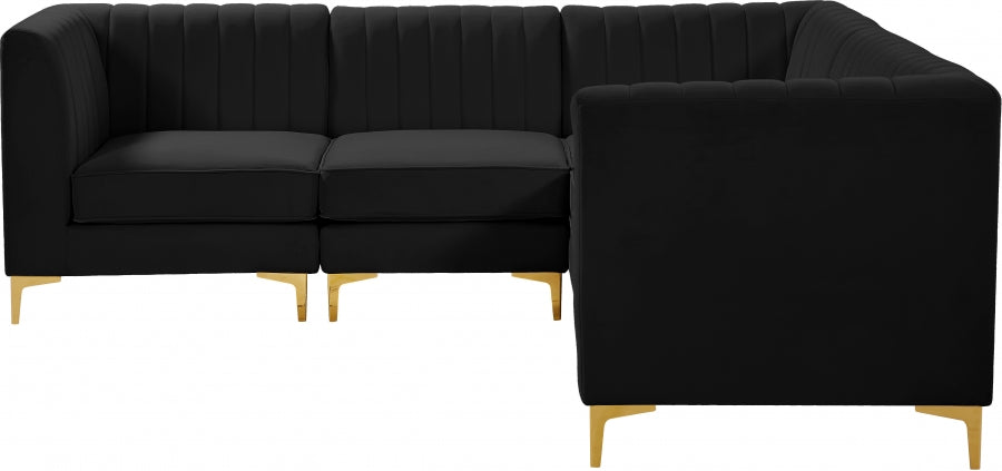 Sectionnel modulaire en velours Alina