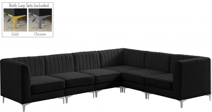 Sectionnel modulaire en velours Alina