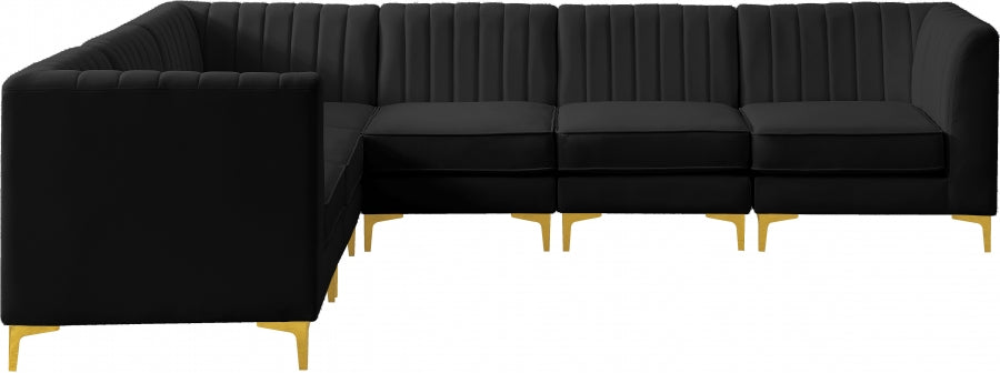 Sectionnel modulaire en velours Alina