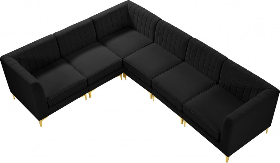 Sectionnel modulaire en velours Alina