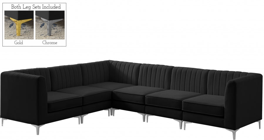 Sectionnel modulaire en velours Alina