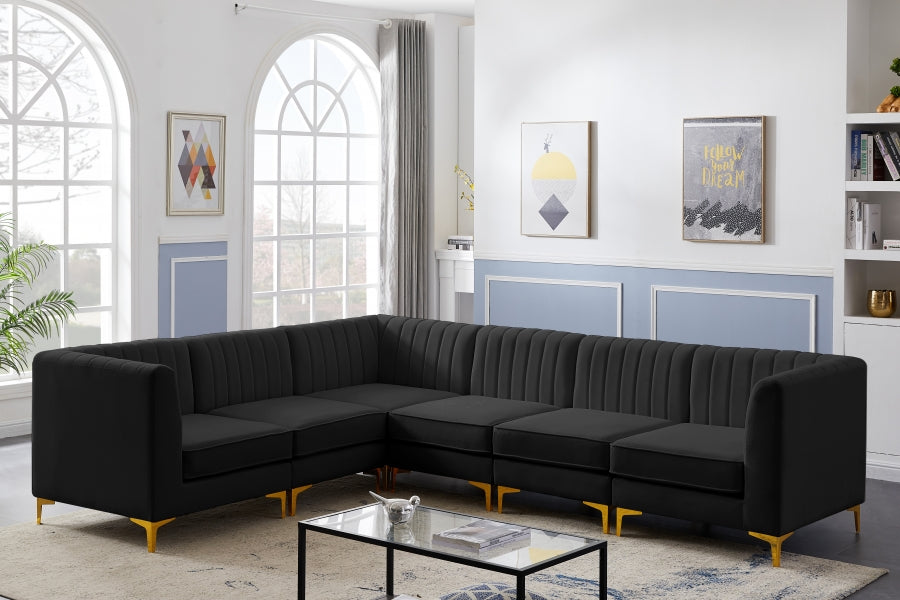 Sectionnel modulaire en velours Alina