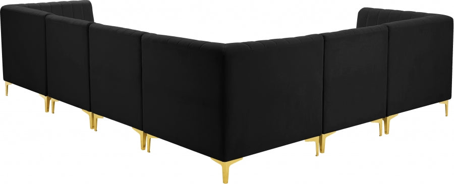 Sectionnel modulaire en velours Alina