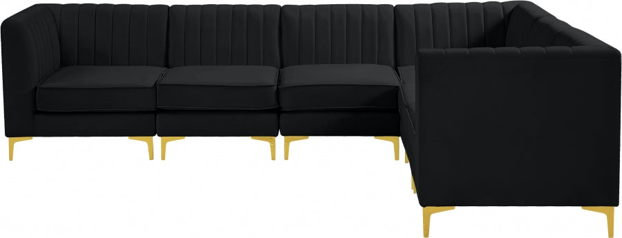 Sectionnel modulaire en velours Alina