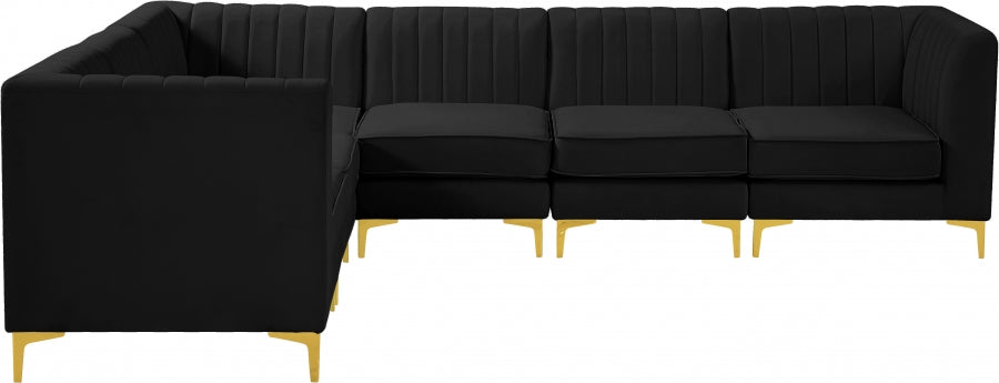 Sectionnel modulaire en velours Alina
