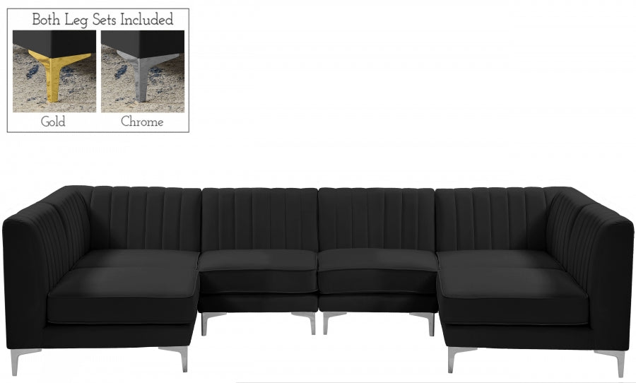 Sectionnel modulaire en velours Alina
