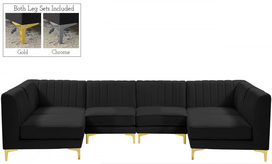 Sectionnel modulaire en velours Alina