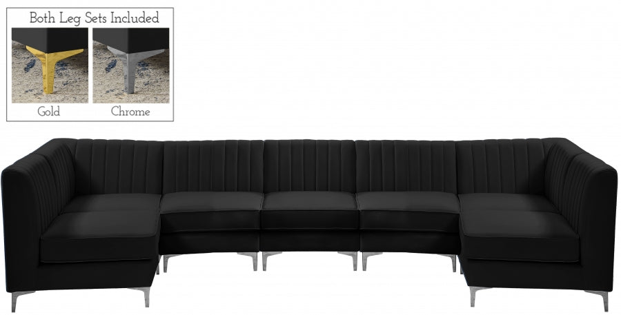 Sectionnel modulaire en velours Alina