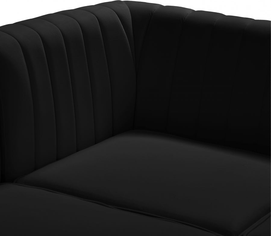 Sectionnel modulaire en velours Alina