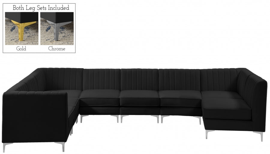 Sectionnel modulaire en velours Alina
