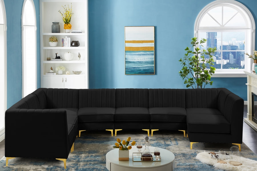 Sectionnel modulaire en velours Alina