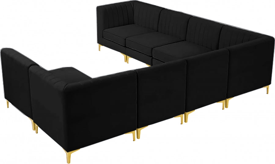 Sectionnel modulaire en velours Alina