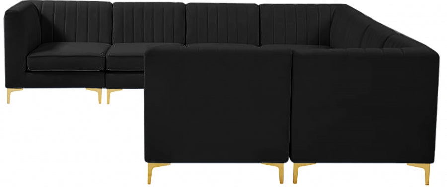 Sectionnel modulaire en velours Alina
