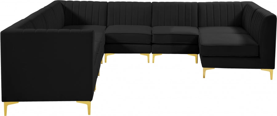 Sectionnel modulaire en velours Alina