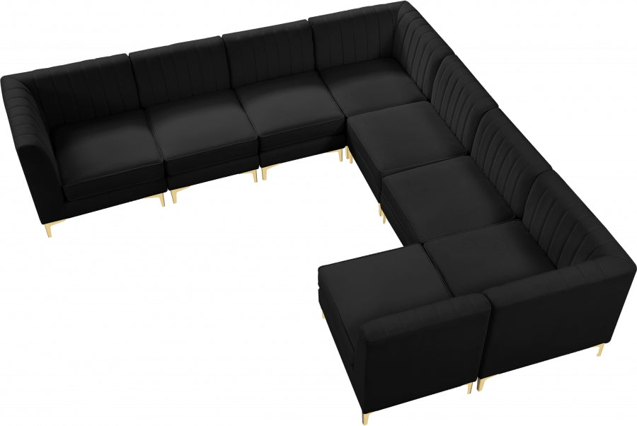 Sectionnel modulaire en velours Alina