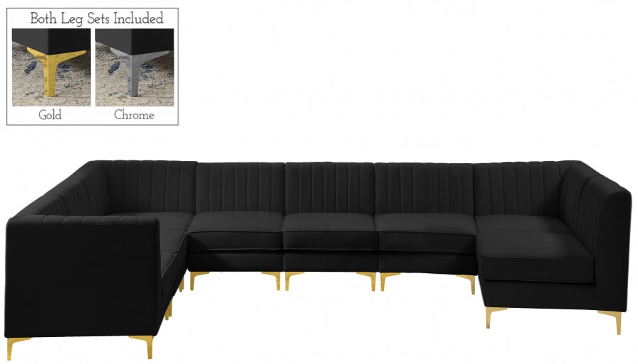Sectionnel modulaire en velours Alina