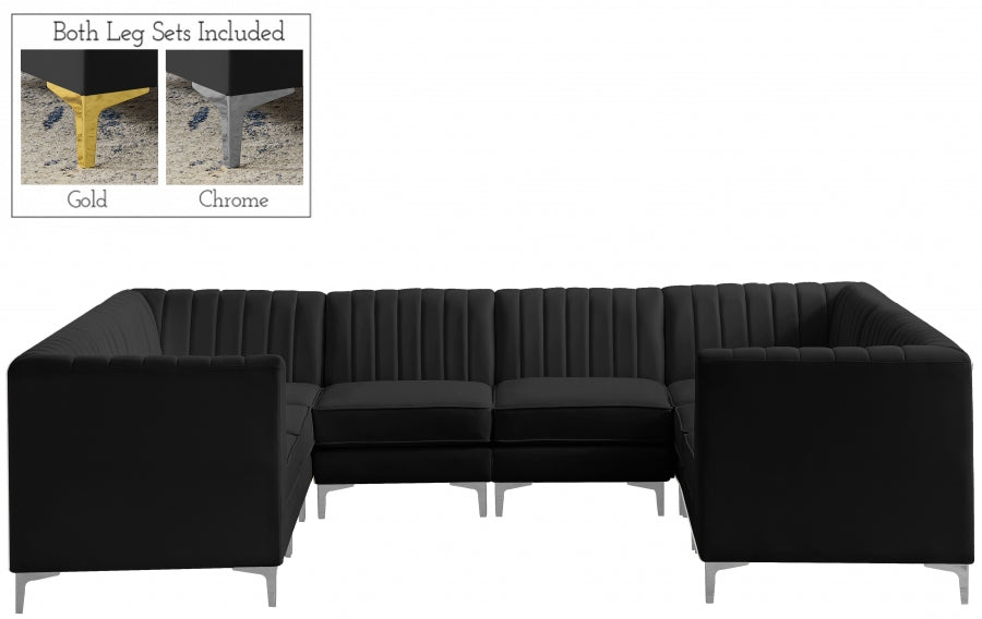 Sectionnel modulaire en velours Alina