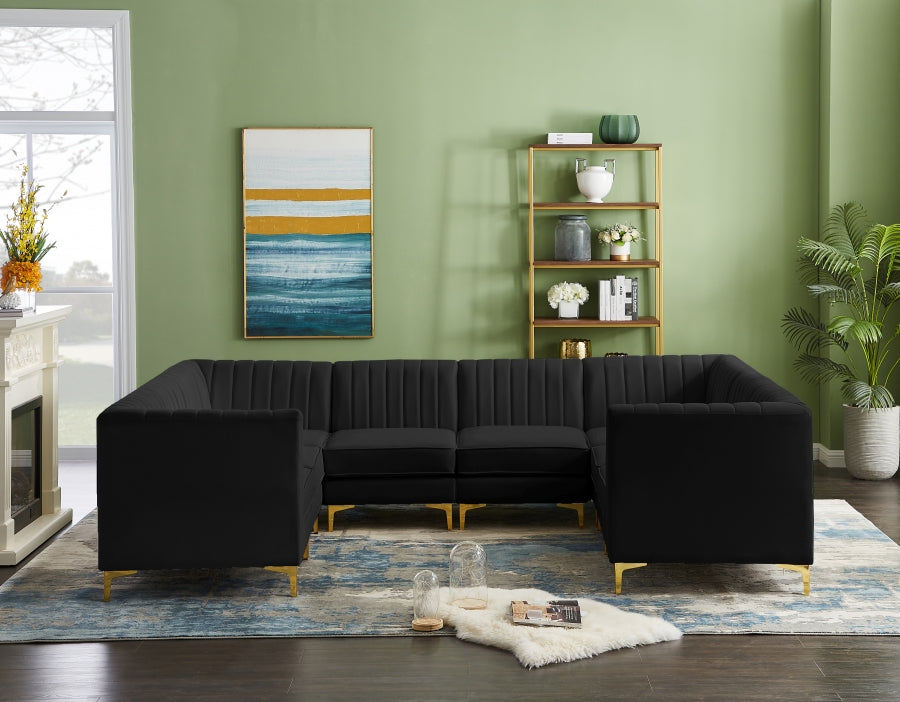 Sectionnel modulaire en velours Alina