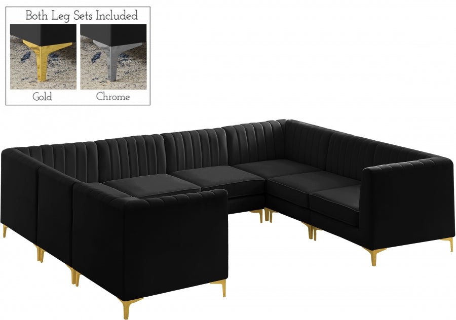 Sectionnel modulaire en velours Alina