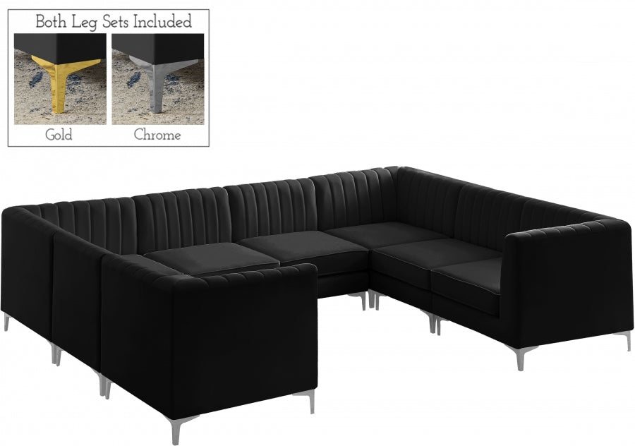 Sectionnel modulaire en velours Alina