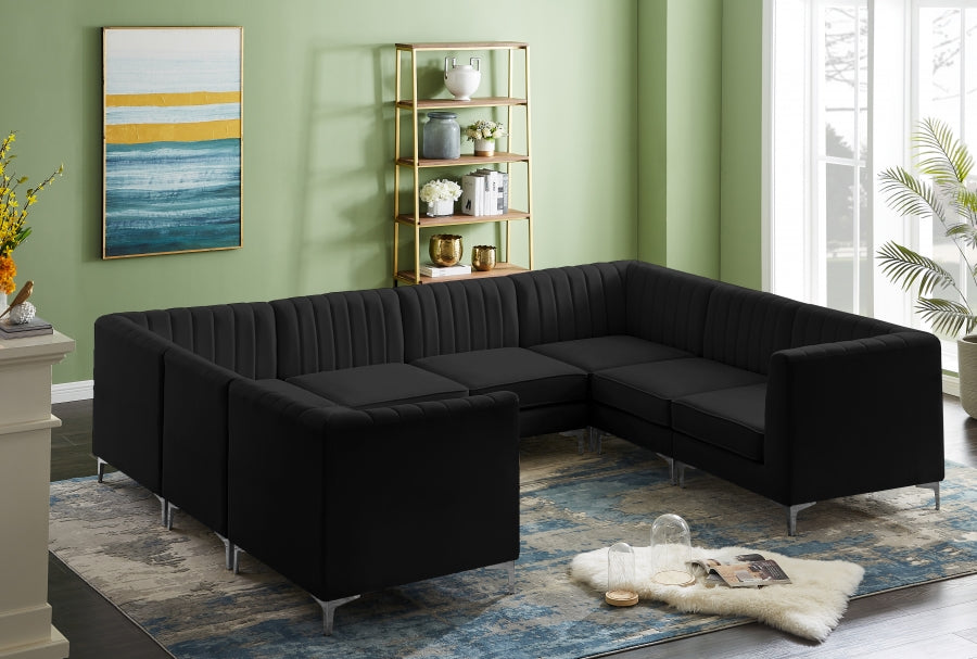 Sectionnel modulaire en velours Alina