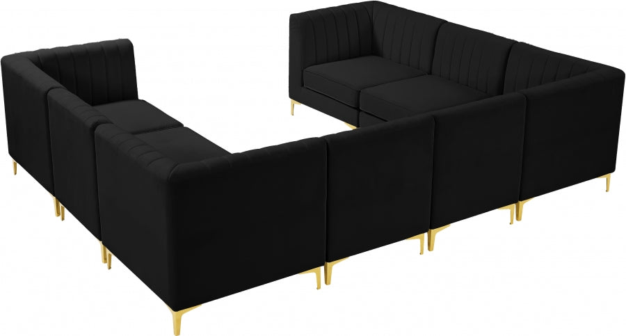 Sectionnel modulaire en velours Alina