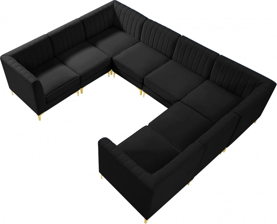 Sectionnel modulaire en velours Alina