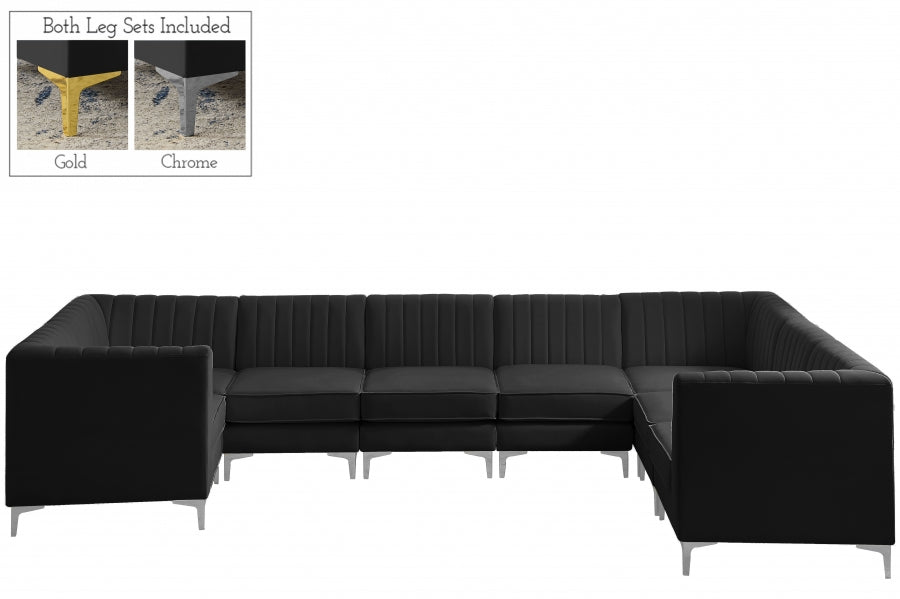 Sectionnel modulaire en velours Alina