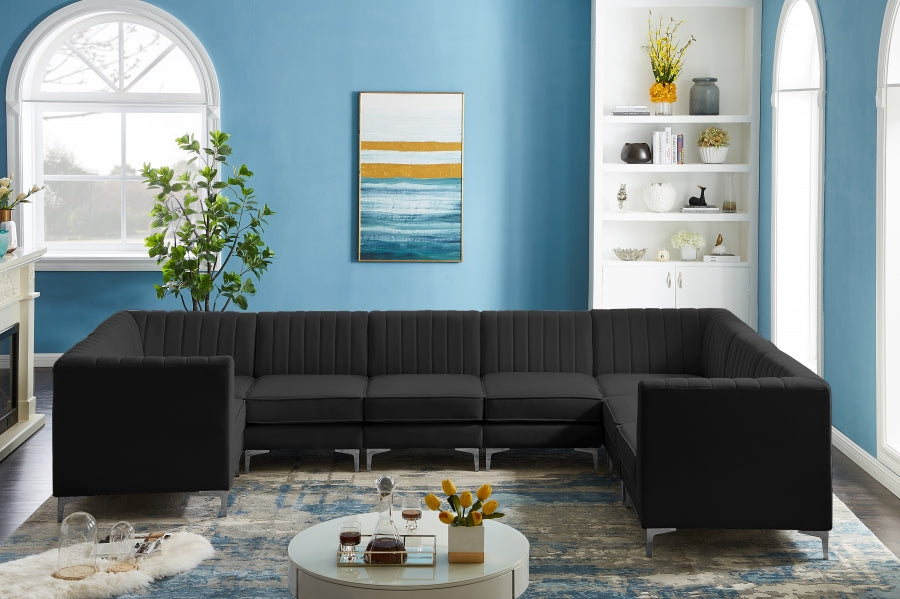Sectionnel modulaire en velours Alina